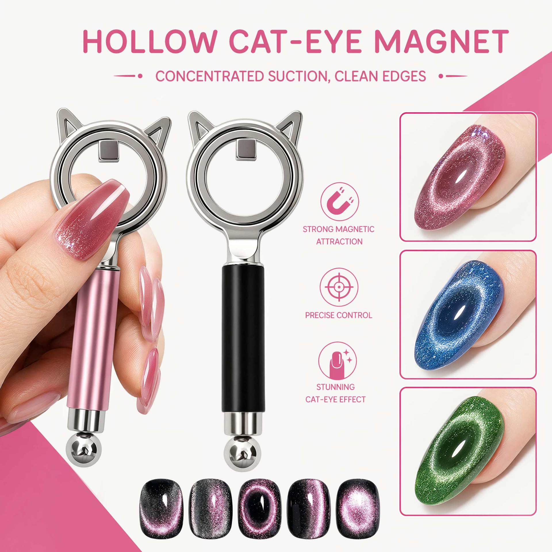 Round Hollow Cat Eye Magnet